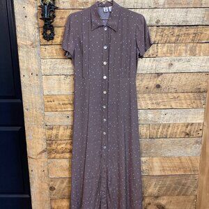 Vintage American Eagle Outfitters Maxi Dress – Floral Print, Rayon, Button Front